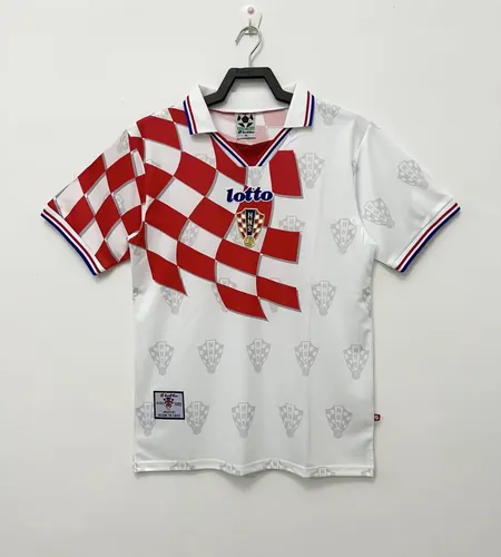Camisa de Futebol Retro 1998 Croácia Seleção Nacional Casa 1:1 Qualidade Tailandesa