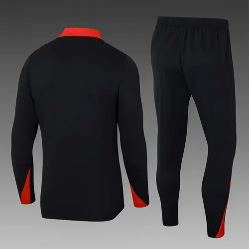 2024 Portugal Half-Pull Training Suit Black Football Shirt Set — view 2
