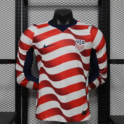 2026 Long Sleeve Player Version United States National Team Home Football Jersey 1:1 Thai Quality