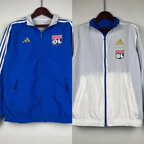 2023/2024 Lyonnais Reversible Windbreaker(Blue-white)Soccer Jersey AAA fan-grade