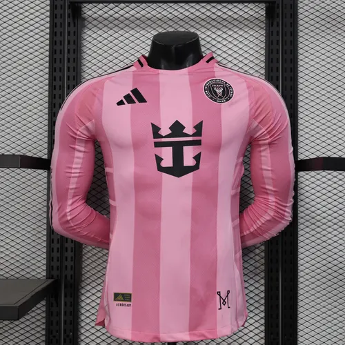 2025/2026 Long Sleeve Inter Miami Home Player Version Football Jersey AAA fan-grade