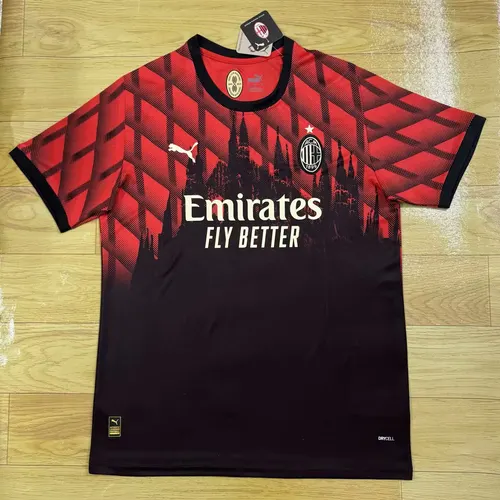 Camiseta de fútbol Edición Especial rojinegra del AC Milan 2025/2026 calidad tailandesa
