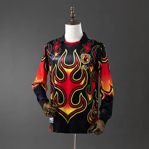 Camiseta Retro 1998 Japón Portero Manga Larga Fútbol -Rojo&Negro AAA calidad fan