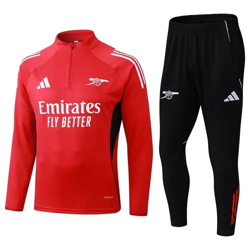 2025/2026 Arsenal Half-Pull Training Suit Red Football Shirt AAA fan-grade Set