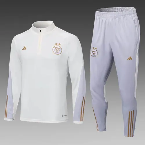 2022 Algeria National Team Half-Pull Training Suit White Shirt Set — view 1