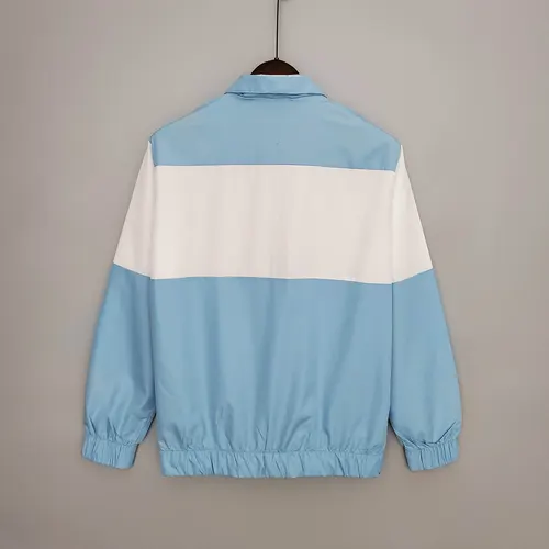 2021/2022 Coupe-Vent Maillot Manchester City Bleu Et Blanc — view 2