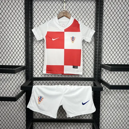 2024-2025 Croatia National Team Home Football Shirt AAA fan-grade Kids Size