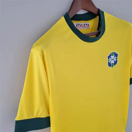 1970 Retro Brazil Home Soccer Jersey — view 6