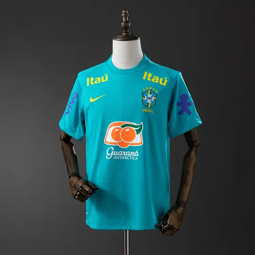2021 Brazil Training Wear Lake Blue Soccer Jersey — view 1