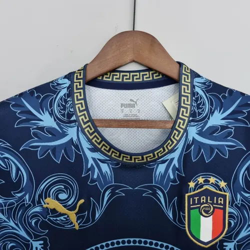 2022 Italy Commemorative Edition Blue Soccer Shirt — view 3