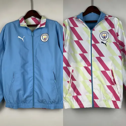 2023/2024 Manchester City Reversible Windbreaker Blue Soccer Jersey AAA fan-grade