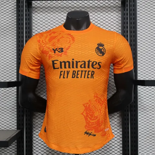 Camiseta Edición Especial Real Madrid Y-3 Naranja Versión Jugador 2024/2025 Calidad Tailandesa