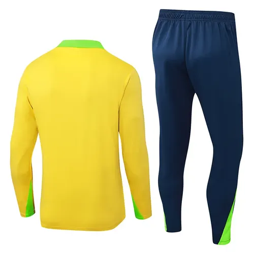 2025/2026 Brazil Half-Pull Training Suit Yellow Jersey Set — view 2