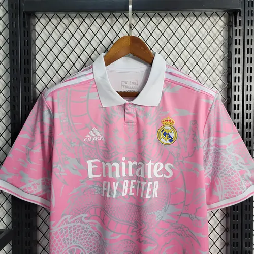 قميص ريال مدريد الوردي التنين الصيني لكرة القدم 2023/2024 — view 4