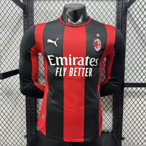 2026/2027 Long Sleeve Player Version AC Milan Home Football Shirt 1:1 Thai Quality