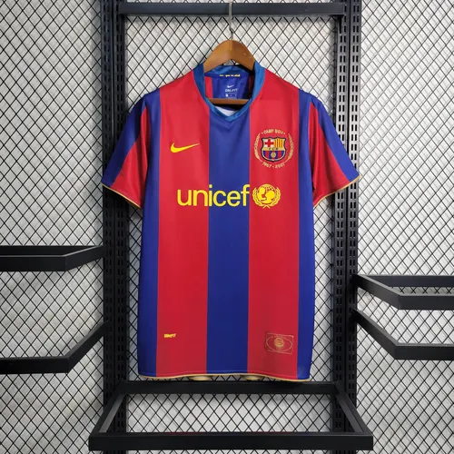Camisa de Futebol Retro Barcelona Home 2007/2008 Qualidade Tailandesa