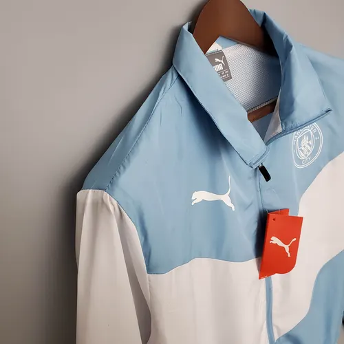 2021/2022 Coupe-Vent Maillot Manchester City Bleu Et Blanc — view 6