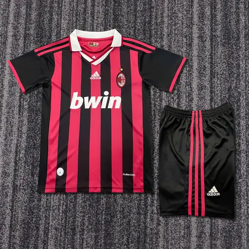 Maillot Domicile Rétro AC Milan 2009-2010 Taille Enfant Qualité Thaï