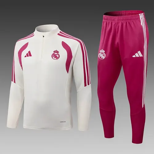 2026/2027 Real Madrid blue Half-Pull Training Suit Pale yellow Football Shirt 1:1 Thai Quality Set