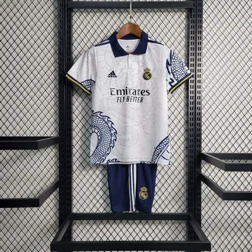 2022/2023 Real Madrid Chinese Dragon Football Shirt White Kids Size