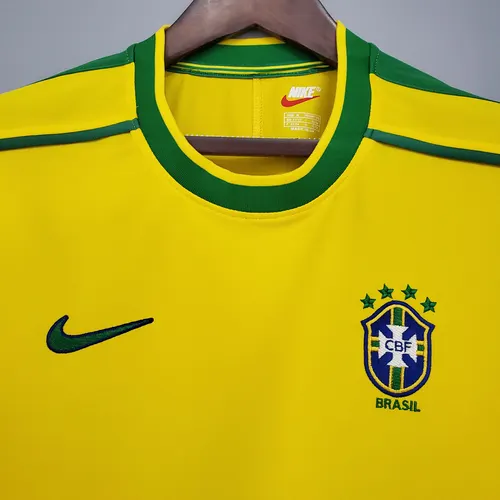1998 Retro Brazil Soccer Jersey Home — view 3