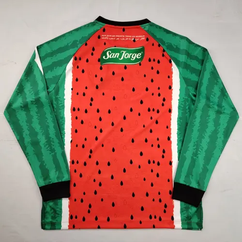 2025/2026 Manga Larga Segunda Equipación Visitante Palestina Camiseta de Fútbol Calidad Tailandesa