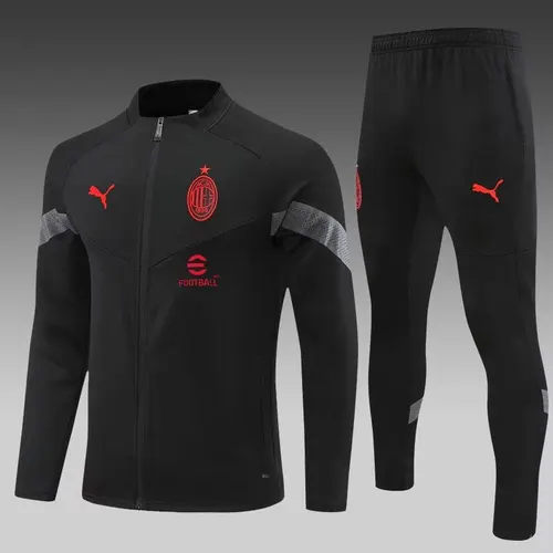 2022/2023 AC Milan Long Zipped Jacket Black Soccer Jersey AAA fan-grade Set
