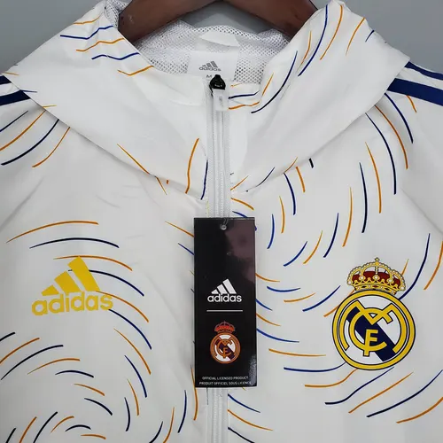 2021/2022 Real Madrid Jersey Windbreaker White(Blue Edge) — view 3