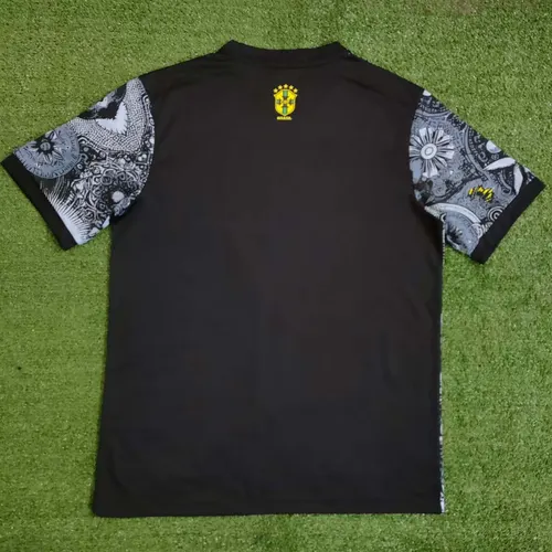 2024 Brazil Special Edition Jesus Black Gray Soccer Jersey — view 8