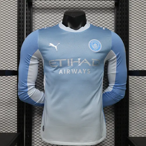 2026/2027 Long Sleeve Player Version Manchester City Home Football Jersey 1:1 Thai Quality