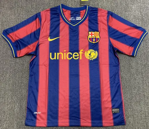 2009/2010 Camisa de Futebol Casa Retrô Barcelona Qualidade Tailandesa