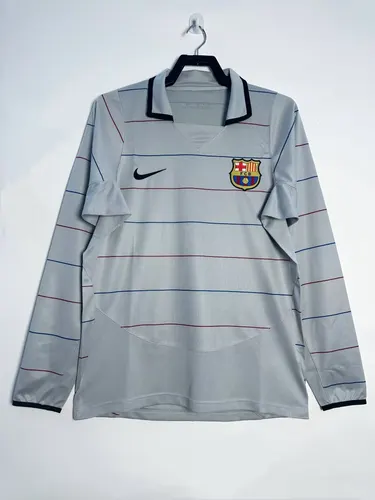 2003/2004 Retro Barcelona Manga Longa Away Camisa de Futebol Qualidade Tailandesa