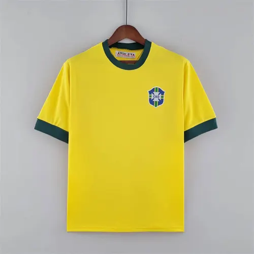 1970 Retro Brazil Home Soccer Jersey — view 1