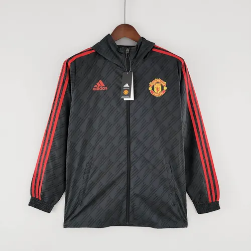 2022/2023 Manchester United Windbreaker Black Red Edge — view 1