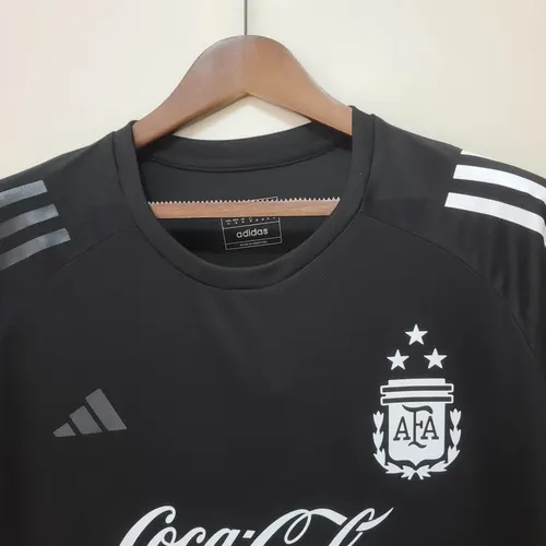 2022 Argentinien Nationalmannschaft Trainingsanzug Schwarz Trikot — view 3