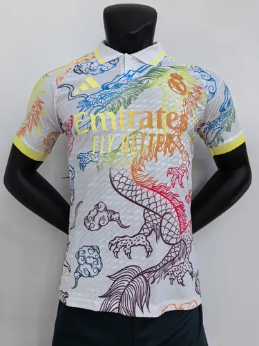 2025/2026 Player Version Real Madrid Colorful Dragon White Special Edition Football Jersey AAA fan-grade