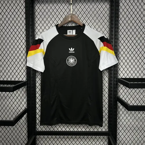 Maillot d'entraînement Allemagne 2024 Noir et Blanc AAA qualité fan