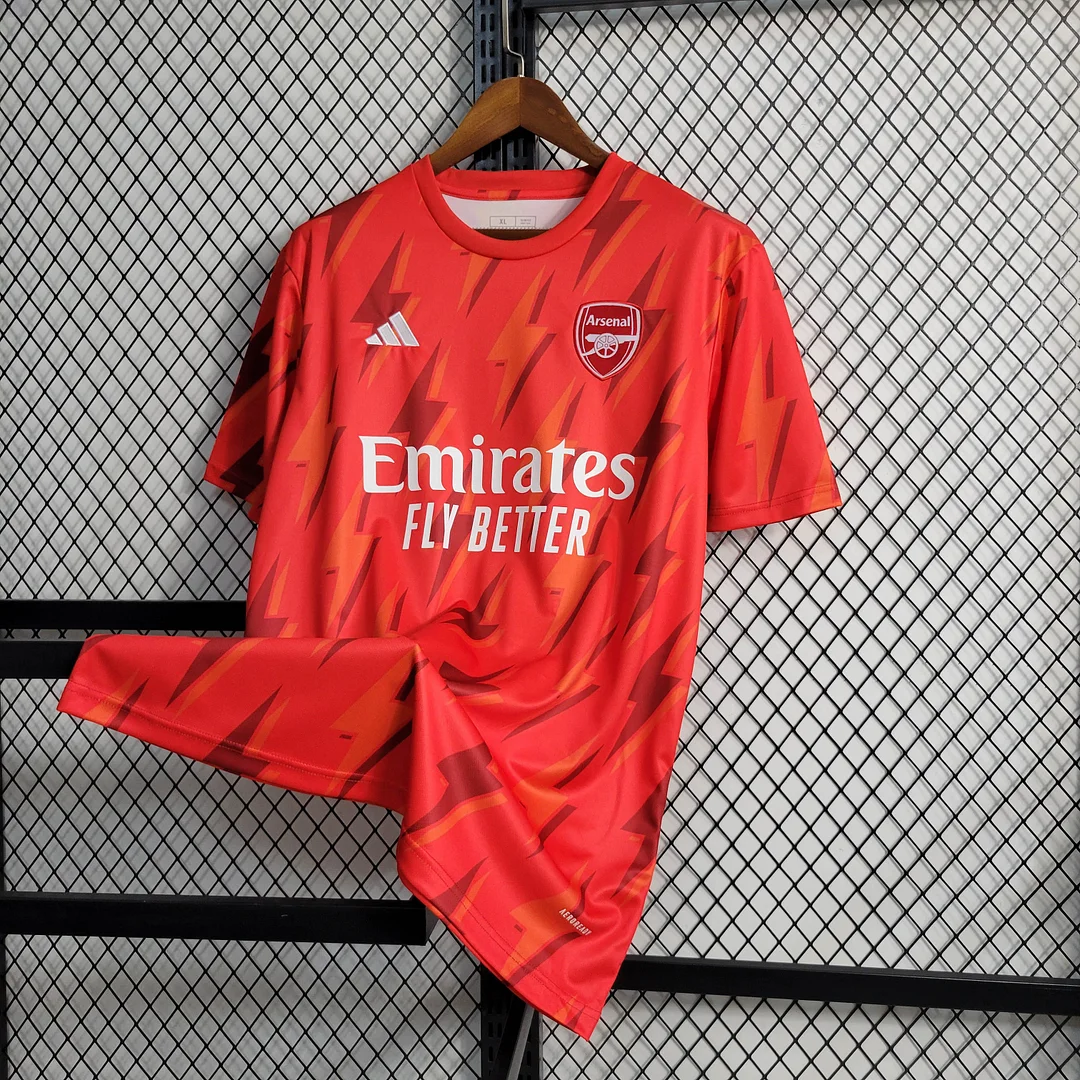 2023/2024 Arsenal Training Wear Red Soccer Jersey — view 3