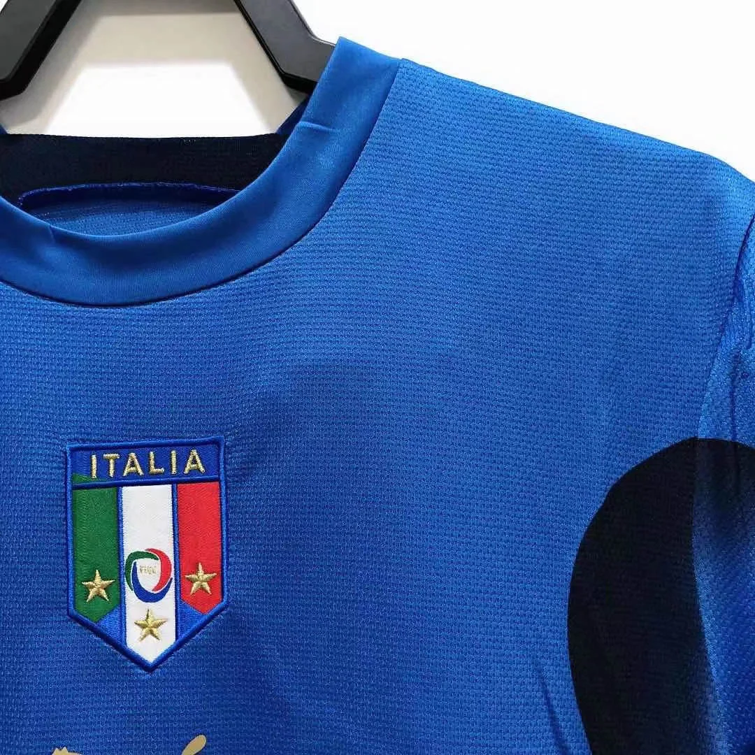 2006 Retro Italy Home Soccer Shirt — view 8