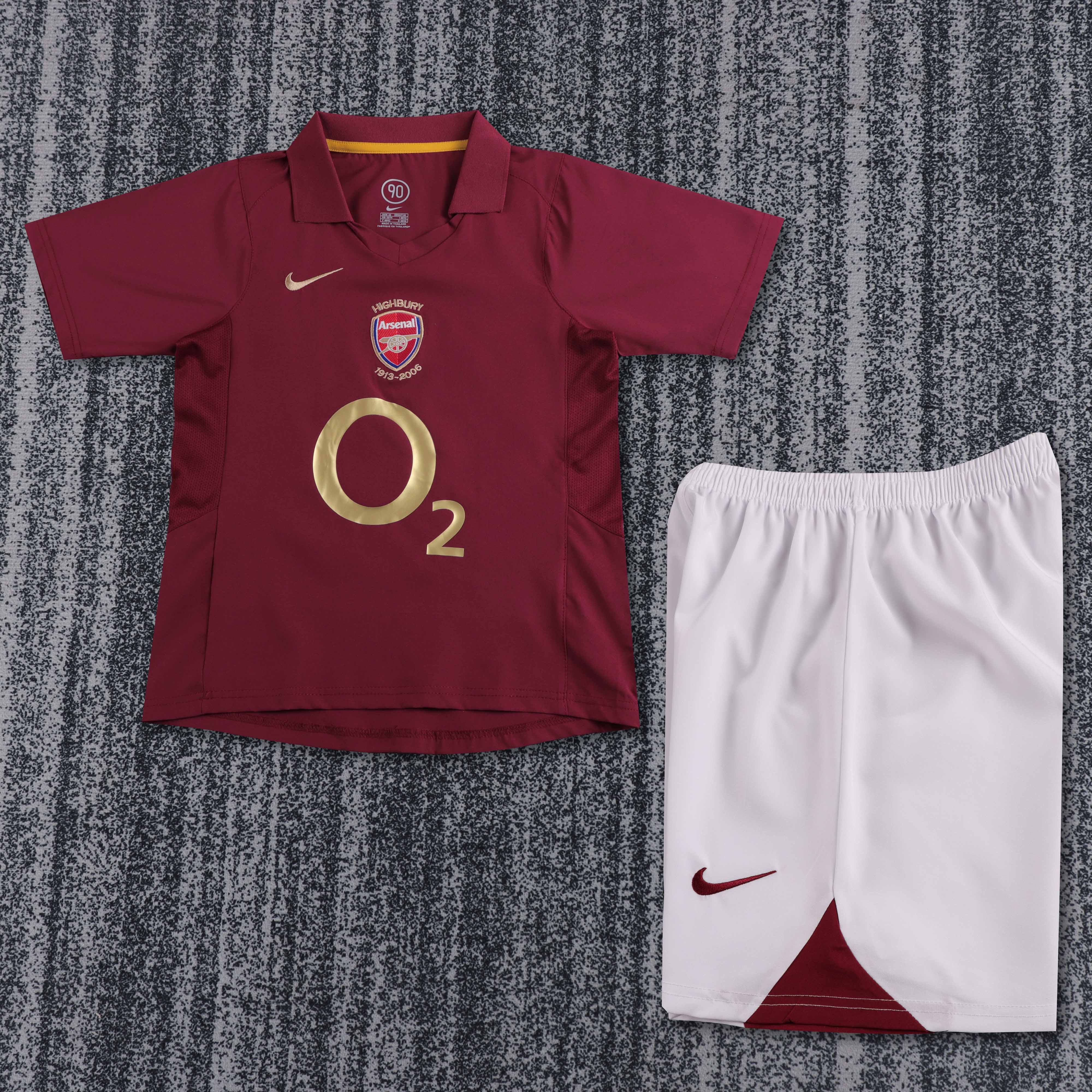 2005-2006 قميص Arsenal المنزلي رجعي جودة تايلاندية مقاس أطفال