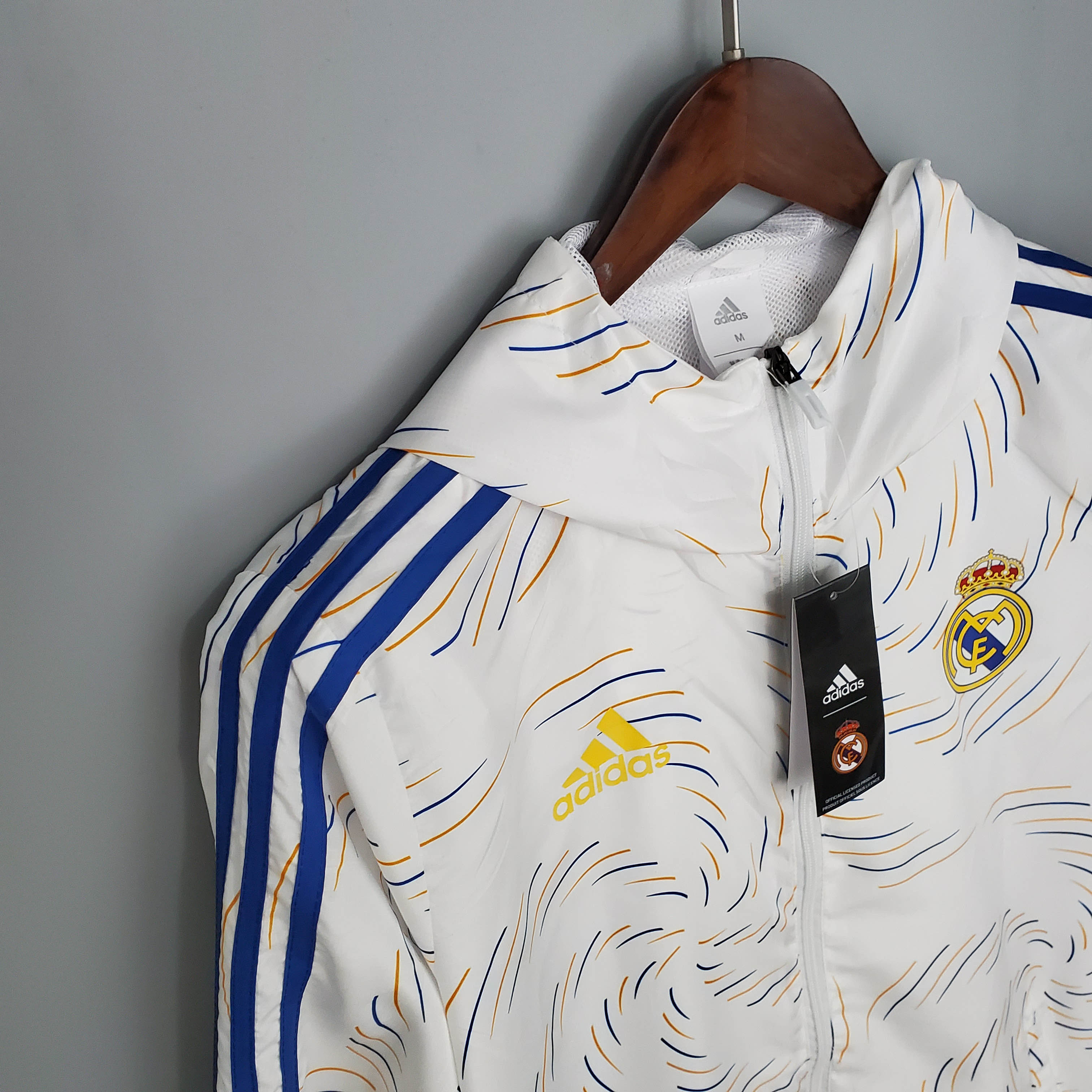 2021/2022 Real Madrid Jersey Windbreaker White(Blue Edge) — view 6