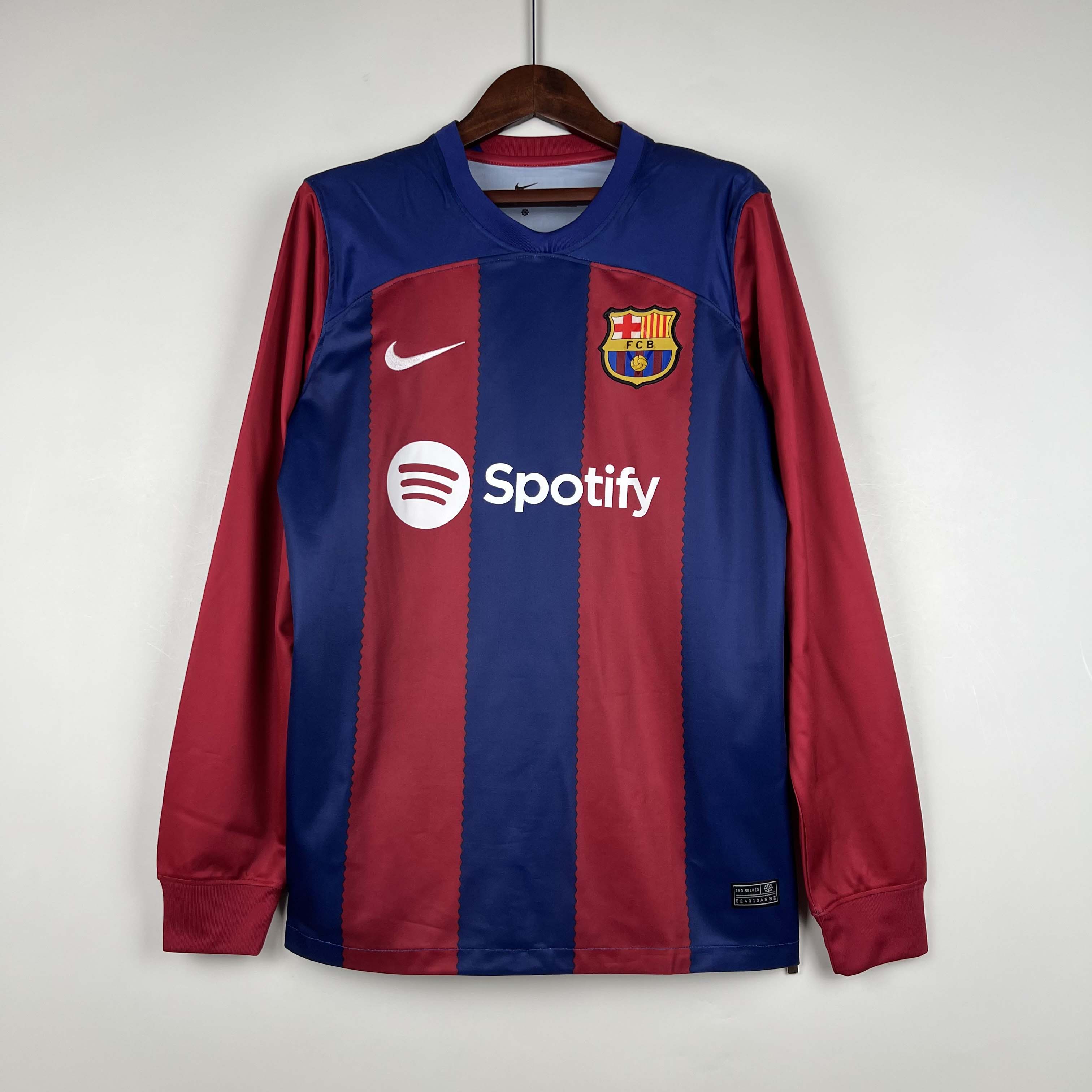 2023/2024 Long Sleeve Barcelona Home AAA fan-grade — main view