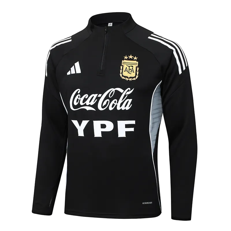 2025/2026 Argentina Half-Pull Training Suit Black Jersey Set — view 3