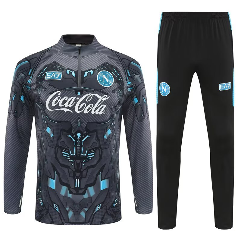 2025/2026 Napoli Demi-tirette Survêtement d'entraînement Gris Maillot de football 1:1 Qualité thaïlandaise