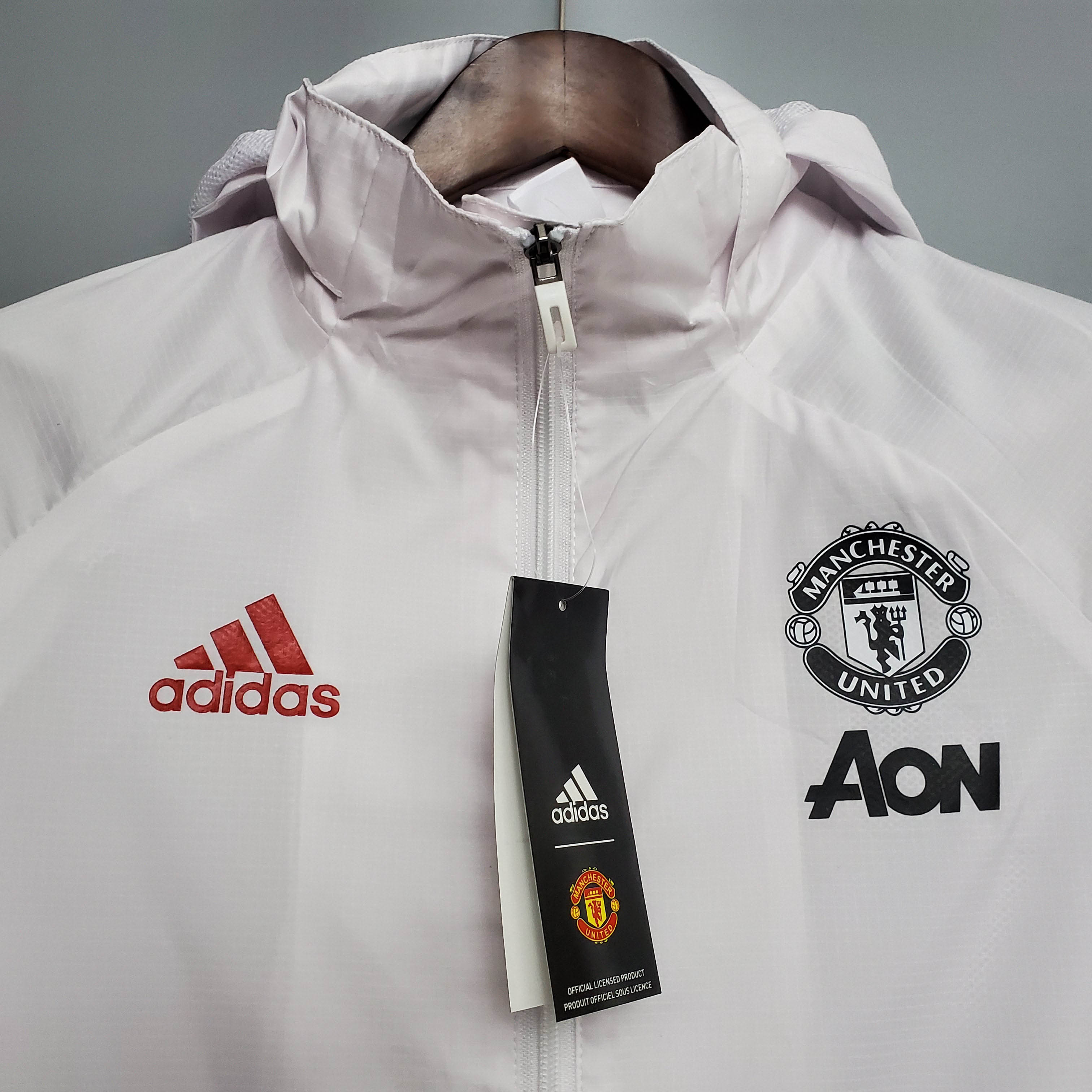 2021 Manchester United Jersey Windbreaker White(Black-Red Edge) — view 3