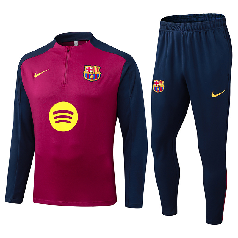 2025/2026 Barcelona Demi-Traction Tenue d'Entraînement Rouge Rose Maillot Qualité Thaï Ensemble