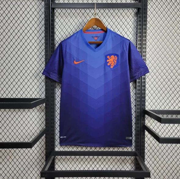 Maillot de foot extérieur Pays-Bas 2014 Rétro AAA qualité fan