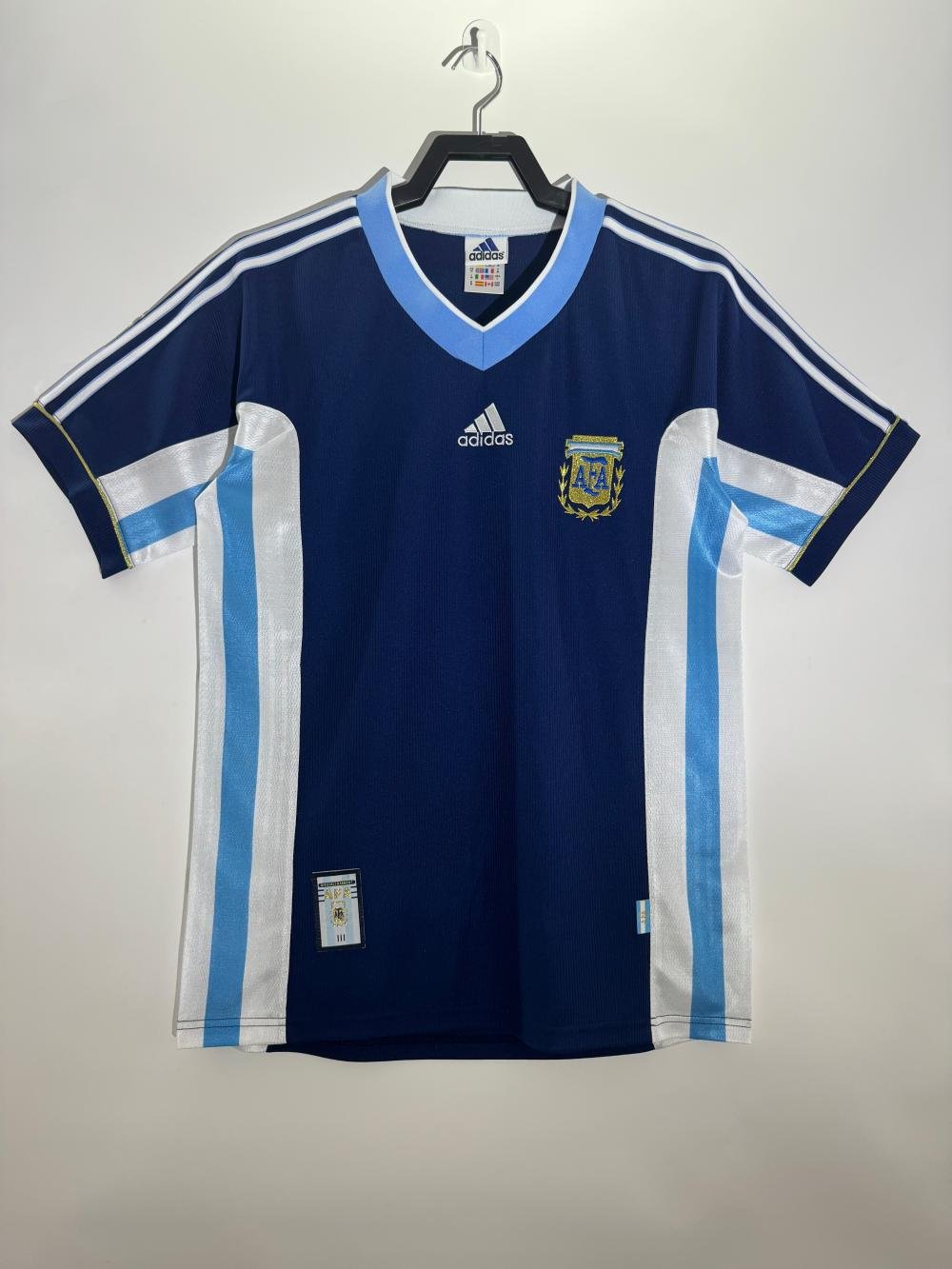 Camiseta Retro Visitante Selección Argentina 1998 Calidad Tailandesa