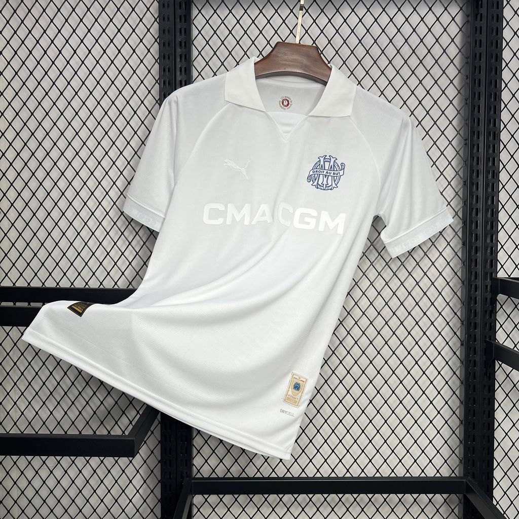 2024/2025 Olympique de Marseille 125th Anniversary White Jersey AAA fan-grade — main view