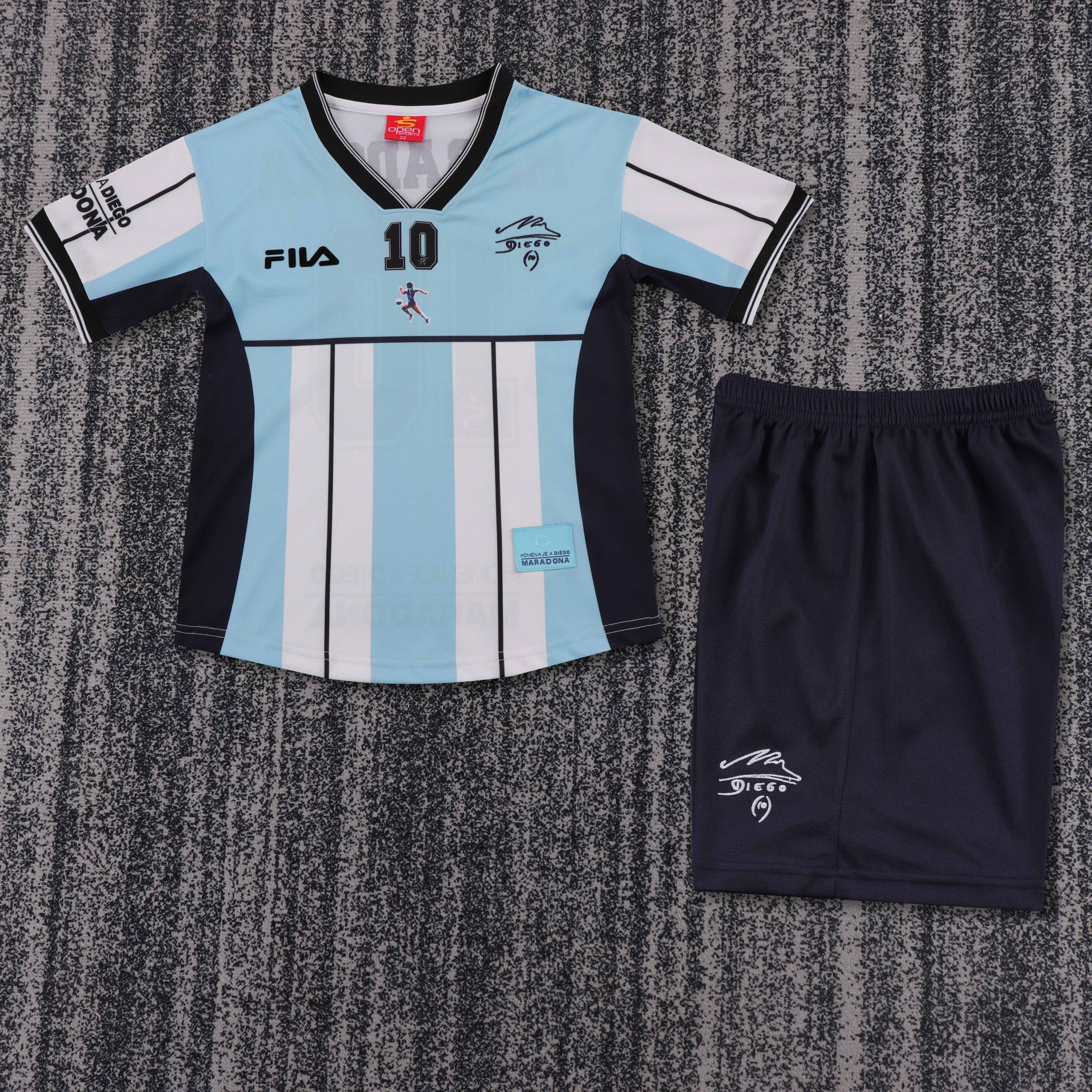 2001 Retro Argentina National Team Maradona Commemorative Edition Jersey AAA fan-grade Kids Size